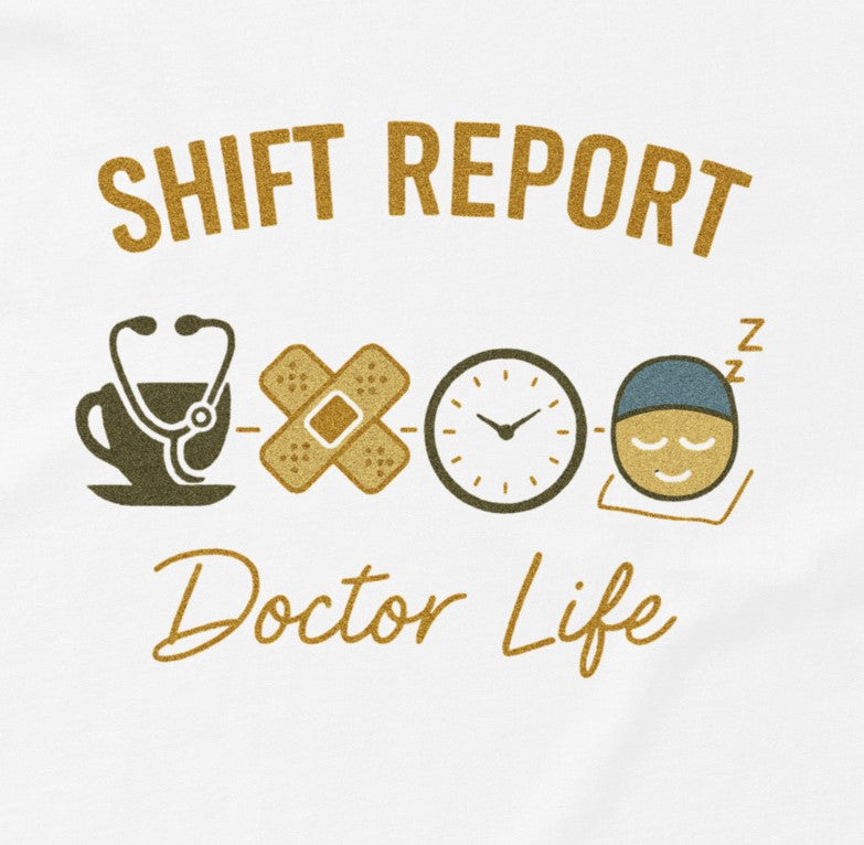 Doctor Life Shift Report white t-shirt funny doctor gift medical shirt