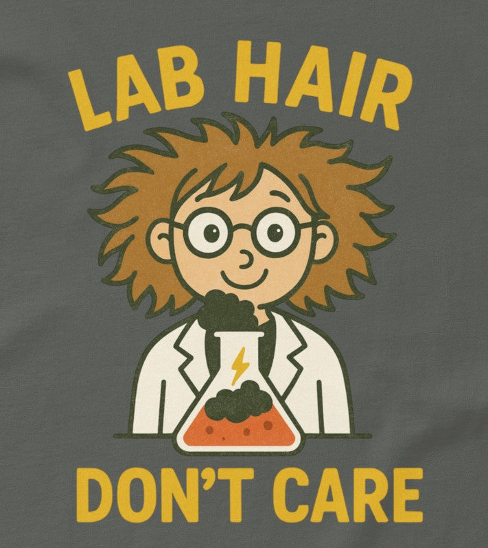 Charcoal grey Lab Hair Don’t Care T-shirt product view