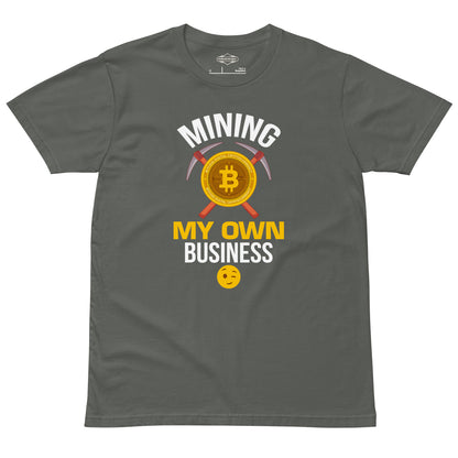 Mining My Own Business Bitcoin T-Shirt in Charcoal – unisex crypto tee
